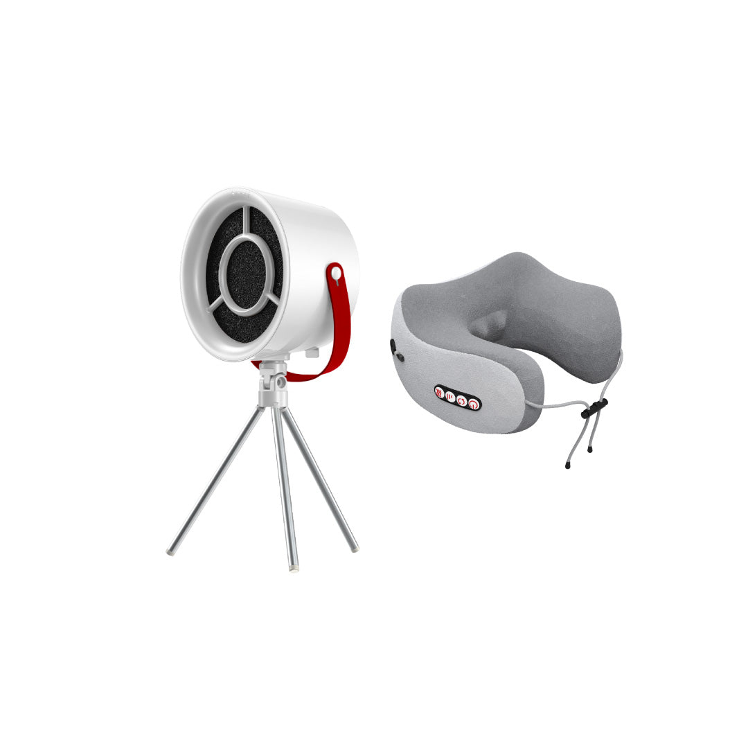 เซตควันสลายสบายคอ | FULI Portable Electric Cooker hoods + FULI Ergo Massage Neck Pillow